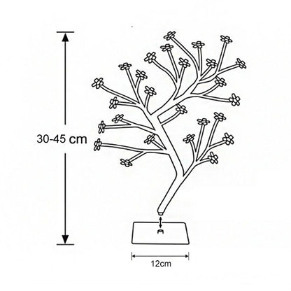 24 Lights Cherry Tree Lamp Table Lamp Room Layout Decoration Creative Bedside Night Light Gift, Style:Bauhinia Black Tree - Holiday Lights by buy2fix | Online Shopping UK | buy2fix