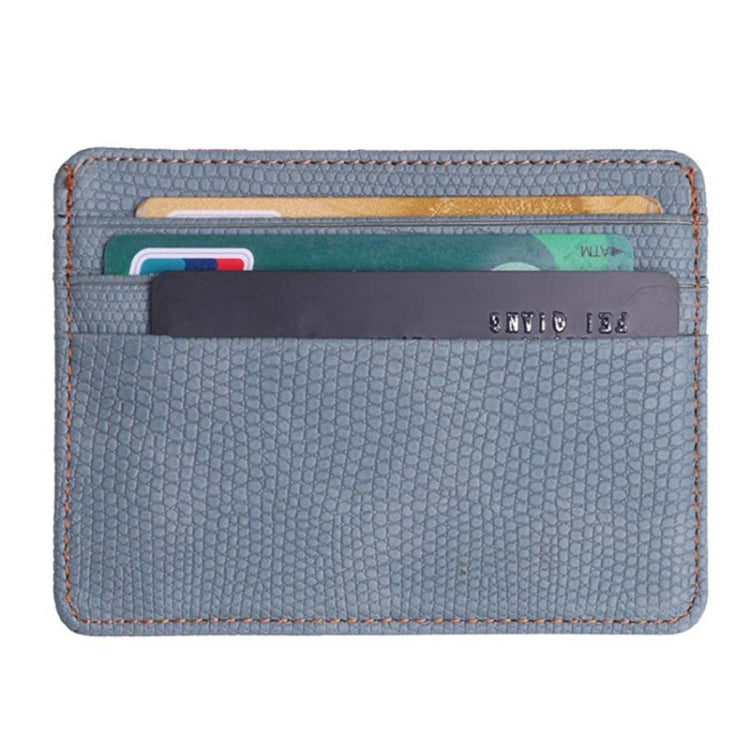 Lizard Pattern PU Leather Bank Card Set Card Package(Gray) - Card & Passport Bags by buy2fix | Online Shopping UK | buy2fix