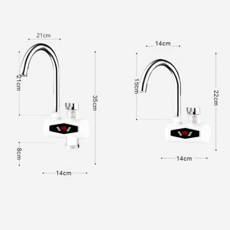 Dynamic Digital Display Instant Heating Electric Hot Water Faucet Kitchen&Domestic Hot&Cold Water Heater EU Plug, Style:Universal Tube - Faucets & Accessories by buy2fix | Online Shopping UK | buy2fix