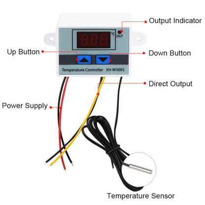 XH-W3001 Digital LED Temperature Controller Arduino Cooling Heating Switch Thermostat NTC Sensor 220V - Indoor Thermometer by buy2fix | Online Shopping UK | buy2fix