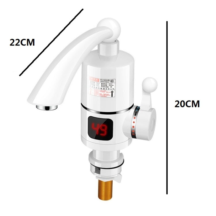 Digital Display Electric Heating Faucet Instant Hot Water Heater CN Plug Digital Horizontal Tube With Leakage Protection - Faucets & Accessories by buy2fix | Online Shopping UK | buy2fix