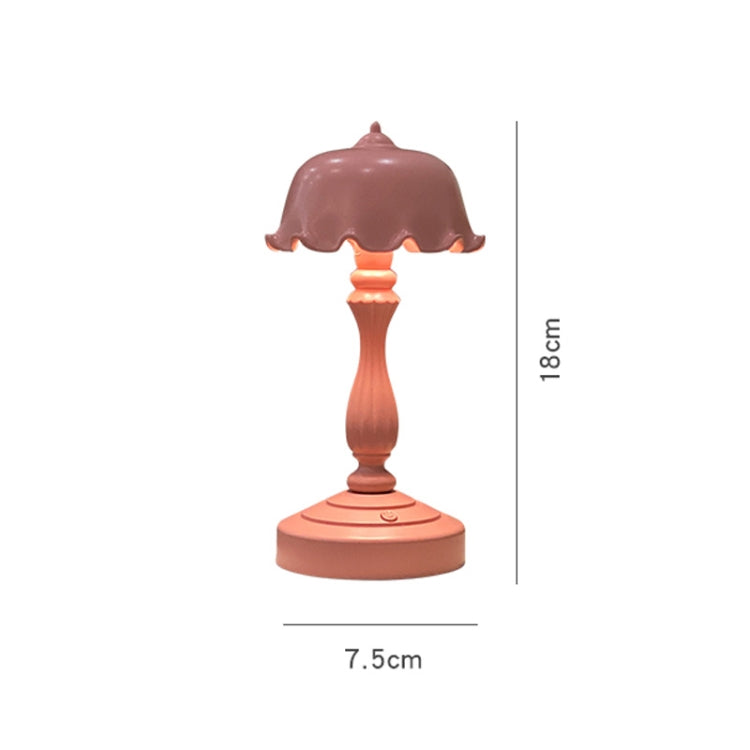 Retro Charging Table Lamp Bedroom Bed LED Eye Protection Light(LD04 Flower Hat Gray Green) - Bedside Light by buy2fix | Online Shopping UK | buy2fix