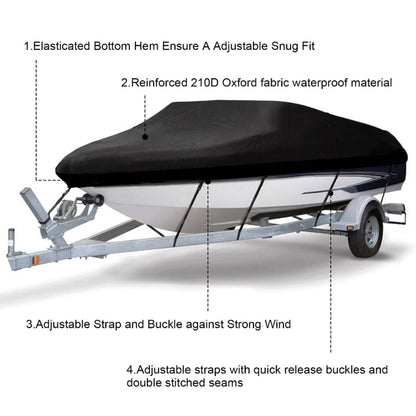 210D Waterproof Boat Cover Speedboat Towed Fishing V-Shaped Boat Cover Rain And Sun Protection Cover, Specification:  11-13FT 420x270cm - Marine Accessories & Parts by buy2fix | Online Shopping UK | buy2fix