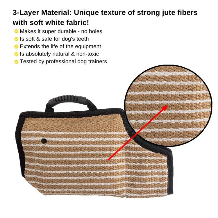 Dog Training Black-Edged Rough-Grained Jute Fluttering Sleeves Protector - Training Aids by buy2fix | Online Shopping UK | buy2fix