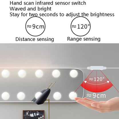 LED Makeup Lamp Mirror Front Beauty Fill Light Hand Sweep Sensation Lamp, Power source: 10 Bulbs - Sensor LED Lights by buy2fix | Online Shopping UK | buy2fix