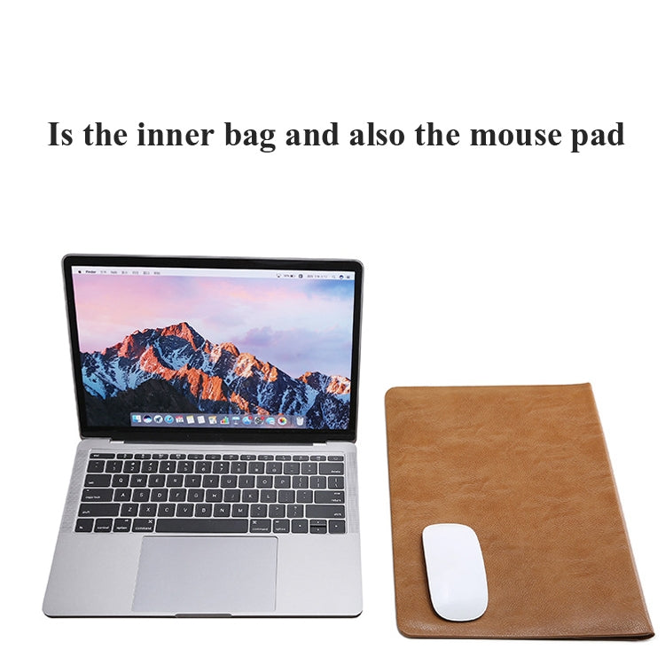 Horizontal Litchi Texture Laptop Bag Liner Bag For MacBook   13 Inch A1708 / 1706/1989 / A2337 / A2338(Liner Bag+Power Bag Gray) - Protective Bags by buy2fix | Online Shopping UK | buy2fix