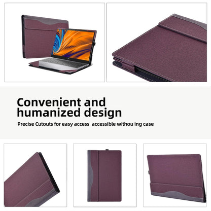 For Samsung Galaxy Book 4 Ultra 16 Inch Leather Laptop Anti-Fall Protective Case(Wine Red) - 15.6 - 17 inch by buy2fix | Online Shopping UK | buy2fix