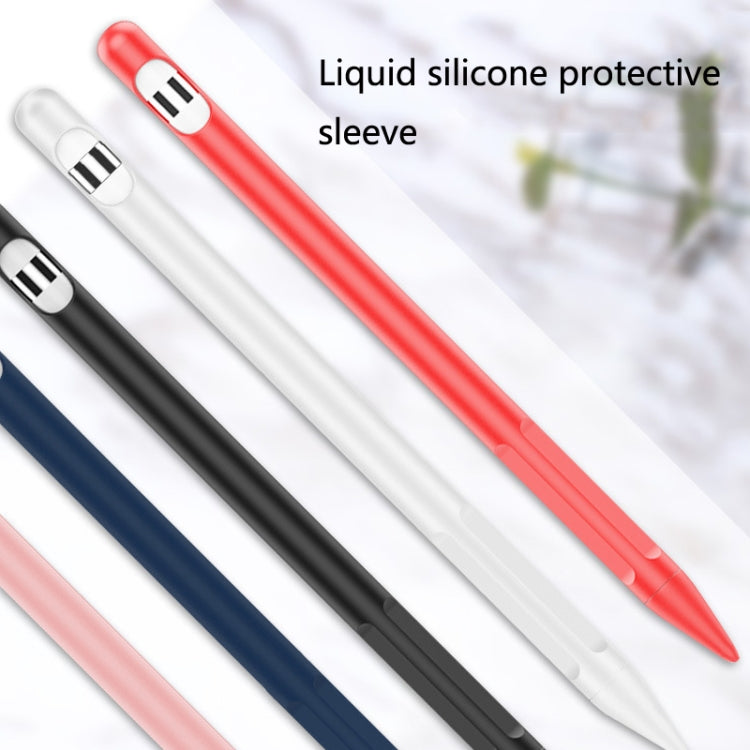 2 Sets 4 In 1 Stylus Silicone Protective Cover + Anti-Lost Rope + Double Pen Nip Cover Set For Apple Pencil 1(Ink Black) - Pencil Accessories by buy2fix | Online Shopping UK | buy2fix