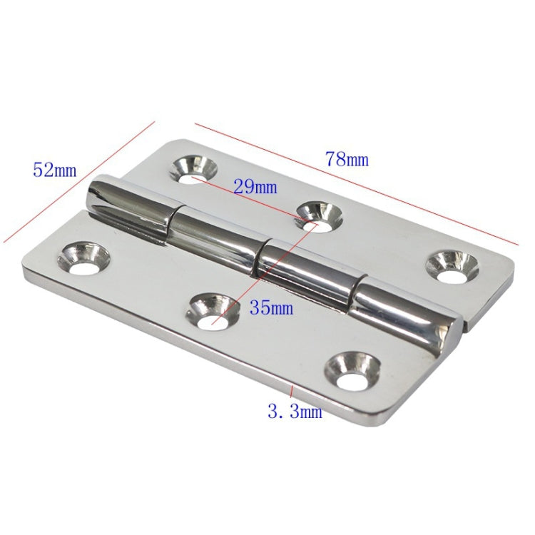 316 Stainless Steel Hinge Six-Hole Thickened Door And Window Yacht Hinge, Specification: 78x52x3.3mm - Marine Accessories & Parts by buy2fix | Online Shopping UK | buy2fix