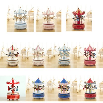 Sky City Carousel Clockwork Music Box Couples Birthday Gift(K0231 Dot Blue) - Music Box by buy2fix | Online Shopping UK | buy2fix