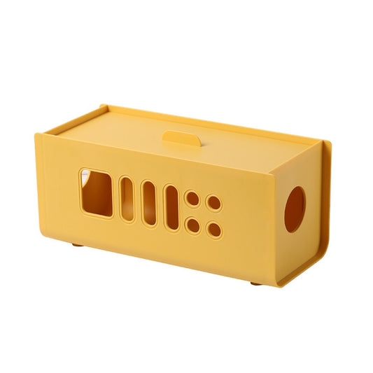 XM009 Plastic Plug-In Electric Wire Storage Box Power Board Wire Clip Box Charger Storage Finishing Box(Yellow) - Storage Boxes by buy2fix | Online Shopping UK | buy2fix