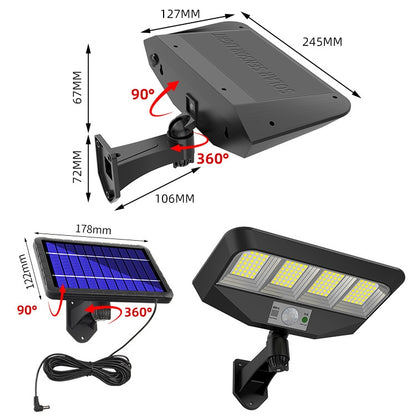 TG-TY081 LED Solar Wall Light Body Sensation Outdoor Waterproof Courtyard Lamp with Remote Control, Style: 138 LED Splitable - Solar Lights by buy2fix | Online Shopping UK | buy2fix