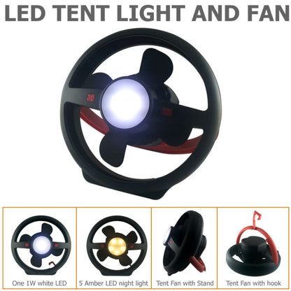 Outdoor Tent USB Hook Light LED Camping Fan Light(Black) - Camping Lighting by buy2fix | Online Shopping UK | buy2fix