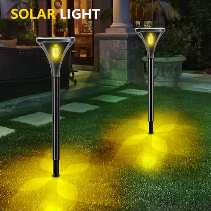 TS-S5206 4 LED Four-Sided Luminous Solar Lawn Lamp Ground Plug Light, Color temperature: Warm Light 3000K - Solar Lights by buy2fix | Online Shopping UK | buy2fix