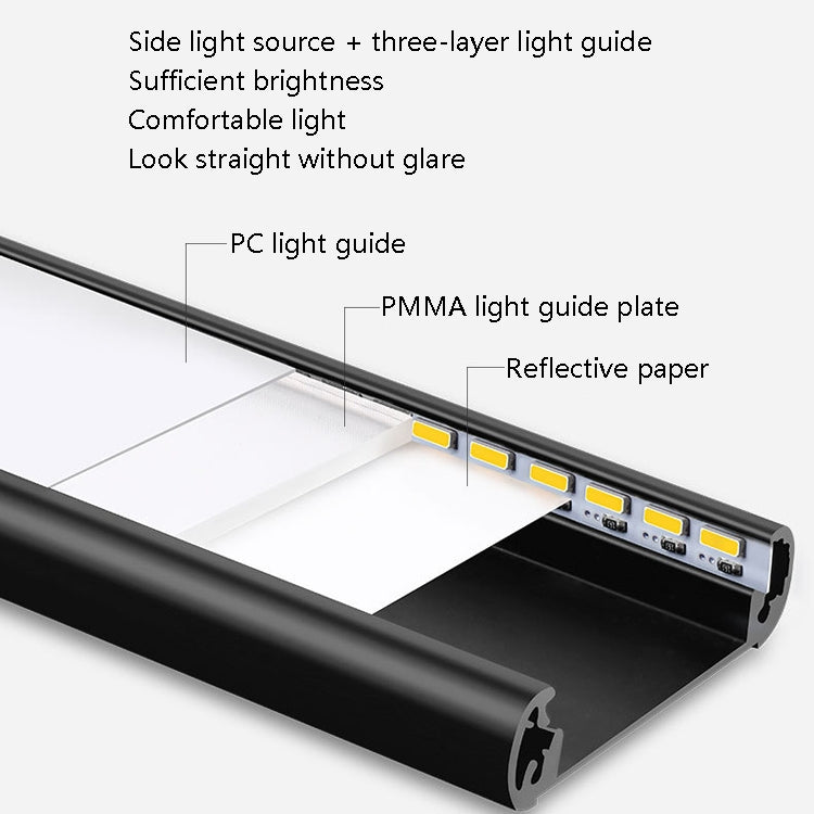 Intelligent Automatic Human Body Induction Wireless LED Lamp 60cm(Black + White Light) - Sensor LED Lights by buy2fix | Online Shopping UK | buy2fix