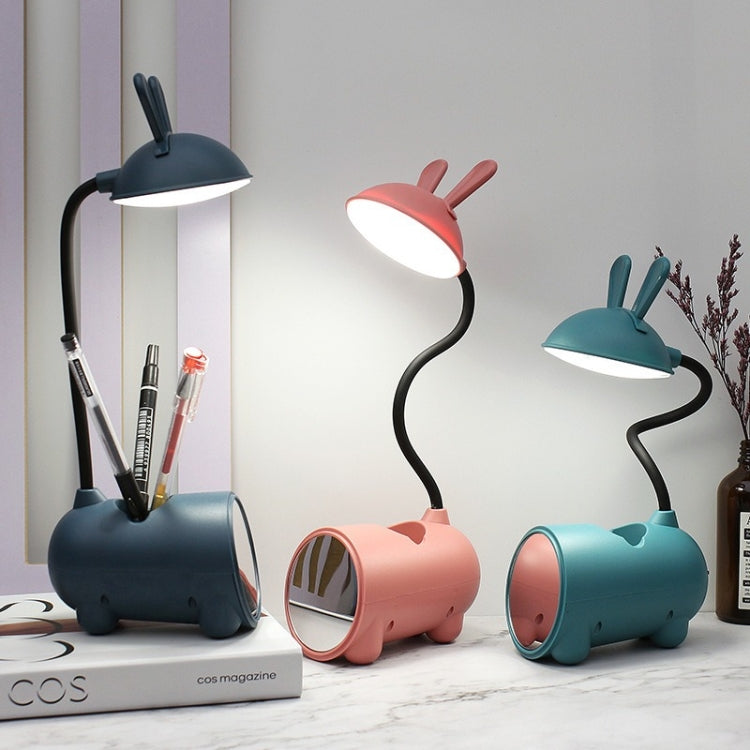 FY003T Small Rabbit USB Charging Desk Lamp with Pen Holder(Dark Blue) - Desk Lamps by buy2fix | Online Shopping UK | buy2fix