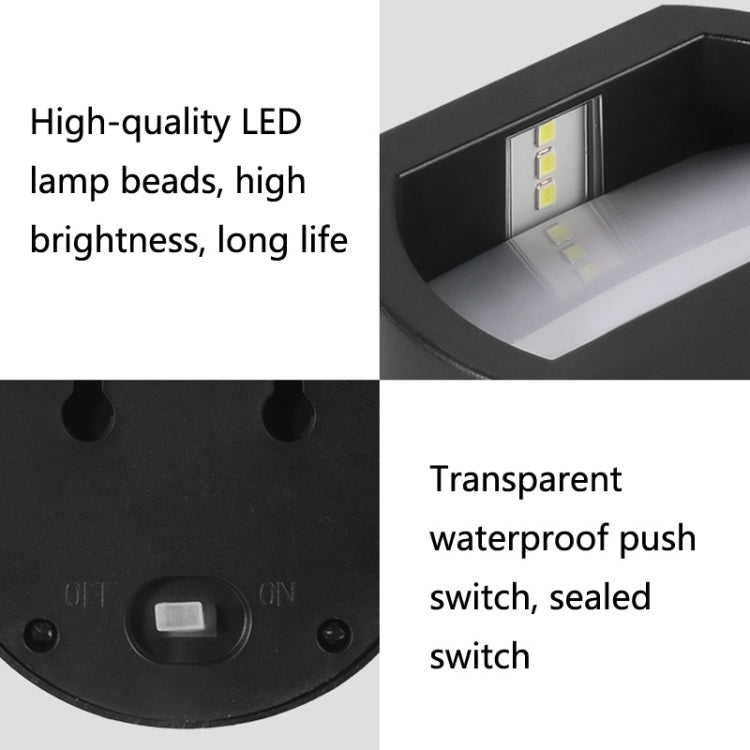 Solar Outdoor Waterproof LED Round Wall Lamp Stair Light(White Light) - Solar Lights by buy2fix | Online Shopping UK | buy2fix