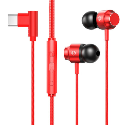 TS902 Metal In-Ear USB-C / Type-C Game Earphone, Cable Length: 1.2m(Red) - Type-C Earphone by buy2fix | Online Shopping UK | buy2fix