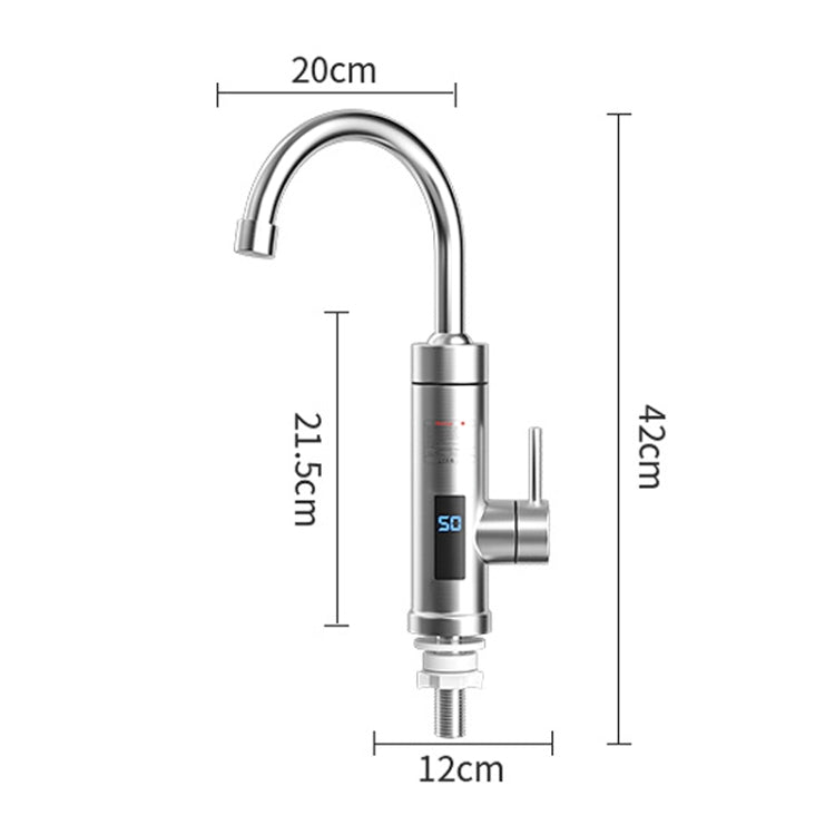 Household Kitchen Electric Hot Water Fauce EU Plug, Style: Stainless Steel Universal Pipe Type - Faucets & Accessories by buy2fix | Online Shopping UK | buy2fix