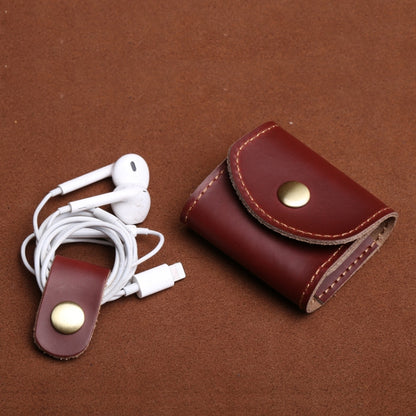 S122 Vintage Mini Leather Headphone Bag(Green) - Digital Storage Bag by buy2fix | Online Shopping UK | buy2fix