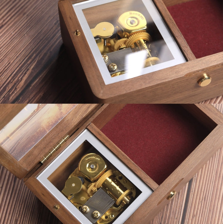 Wooden Jewelry Storage Music Box with Photo Frame Function, Spec: Maple+Rings Flannel - Music Box by buy2fix | Online Shopping UK | buy2fix