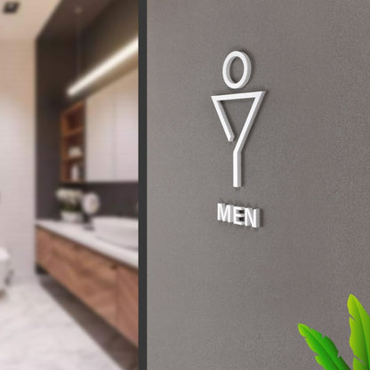 19 x 14cm Personalized Restroom Sign WC Sign Toilet Sign,Style: Black Single Man - Ornaments by buy2fix | Online Shopping UK | buy2fix