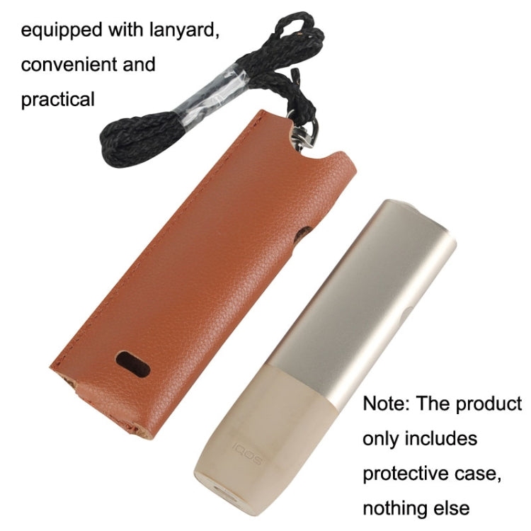 Electronic Cigarette Leather Protective Case For IQO ILUMA ONE, Style: Flat Pattern (Brown) - E Cigarette Accessories by buy2fix | Online Shopping UK | buy2fix