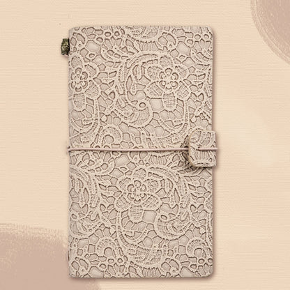 A6  Retro Lace Carved Girls Hand Ledger Diary With 3 Separate Inner Pages(Oats) - Notebooks by buy2fix | Online Shopping UK | buy2fix