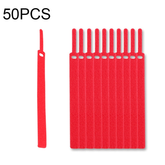 50 PCS Needle Shape Self-adhesive Data Cable Organizer Colorful Bundles 15 x 200mm(Red) - Cable Organizer by buy2fix | Online Shopping UK | buy2fix