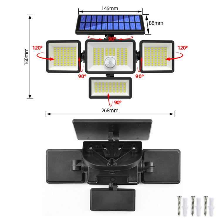 TY12101 Solar Home Wall Light Human Induction Garage Street Lamp Outdoor Courtyard Light(208 LED) - Solar Lights by buy2fix | Online Shopping UK | buy2fix