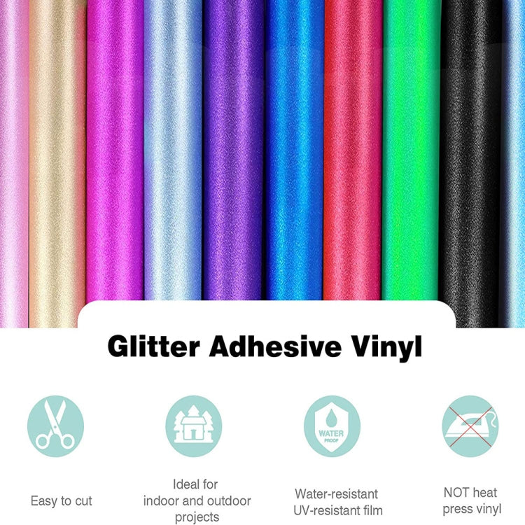 30 x 30cm Glitter Adhesive Craft Permanent Vinyl Film For Cup Wall Glass Decor(Black) - Sticker by buy2fix | Online Shopping UK | buy2fix