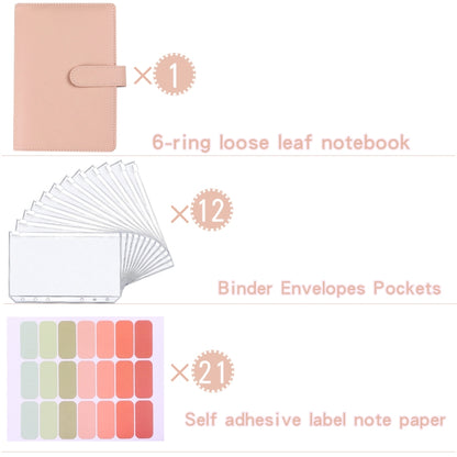 A5 Macaron Notebook PU Loose-leaf Cash Budget Handbook(Gray) - Notebooks by buy2fix | Online Shopping UK | buy2fix