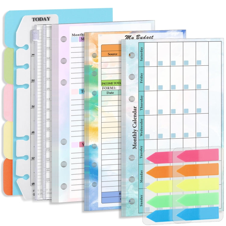 A6 6 Hole Budget Book Loose-leaf Replacement Core Handbook Insert,Spec: Kit 1 - Notebooks by buy2fix | Online Shopping UK | buy2fix