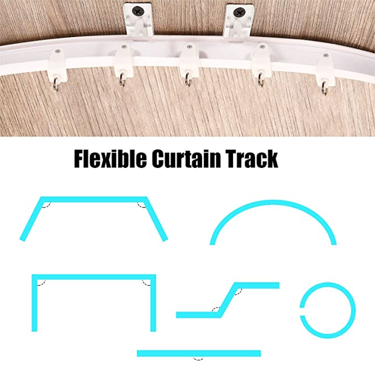 5M Curtain Track Curved Rail Hook Pulley Mounting Code Screw Expansion Plug(White) - Curtain Decorative Accessories by buy2fix | Online Shopping UK | buy2fix