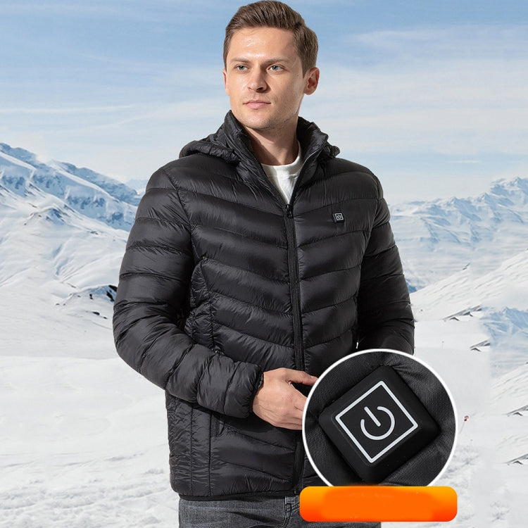 19 Zone 4 Control Blue USB Winter Electric Heated Jacket Warm Thermal Jacket, Size: S - Down Jackets by buy2fix | Online Shopping UK | buy2fix