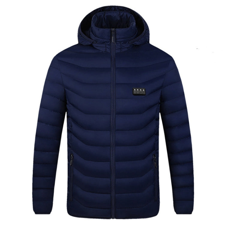 19 Zone 4 Control Blue USB Winter Electric Heated Jacket Warm Thermal Jacket, Size: S - Down Jackets by buy2fix | Online Shopping UK | buy2fix