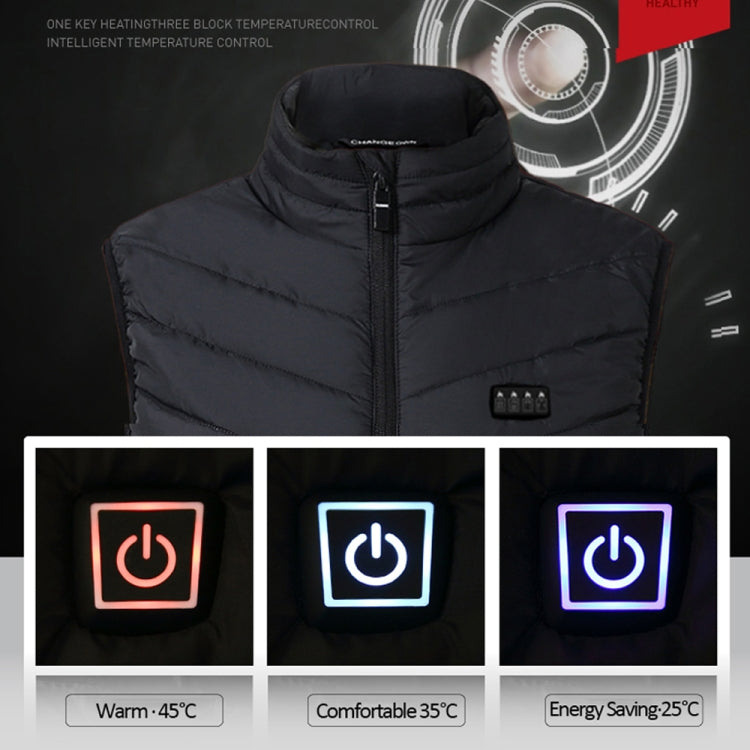 13  Area Double Control Black USB Electric Heating Undershirt Intelligent Warm Vest(S) - Down Jackets by buy2fix | Online Shopping UK | buy2fix