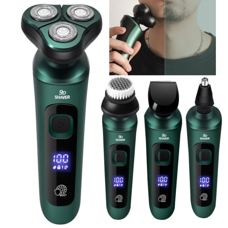 4 In 1 Smart Electric Shaver LCD Digital Display Three-head USB Rechargeable Floating Razor - Electric Shavers by buy2fix | Online Shopping UK | buy2fix