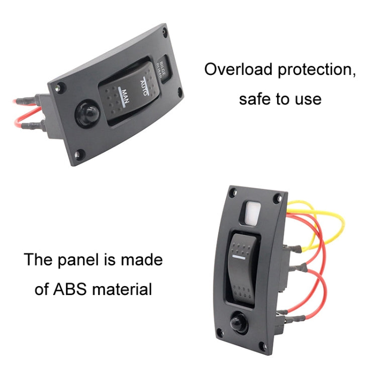 Marine Self-Locking Resetting Switch With Overload Protection Indicator Light Square 5V 3.4A Car Charging Panel - Marine Accessories & Parts by buy2fix | Online Shopping UK | buy2fix