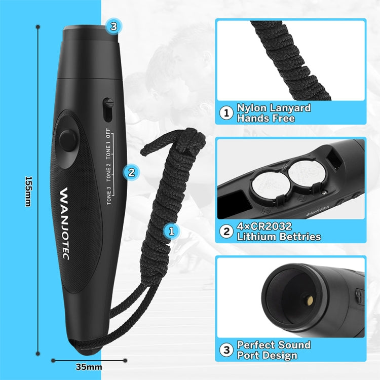 WANJOTEC EW001 Large Volume Outdoor Training Referee Coach Electronic Whistle, Color: Black - Sporting goods by WANJOTEC | Online Shopping UK | buy2fix
