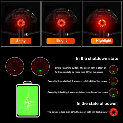 WEST BIKING Bicycle USB Charging Smart Brake Sensor Warning Tail Light(Sit Tube) - Taillights by WEST BIKING | Online Shopping UK | buy2fix