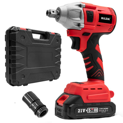 HILDA Motorized Wrenches Lithium Repair Parts With 22mm Socket, US Plug, Model: Red With 1 Battery+1 Charger(1500mAh) - Screws by HILDA | Online Shopping UK | buy2fix