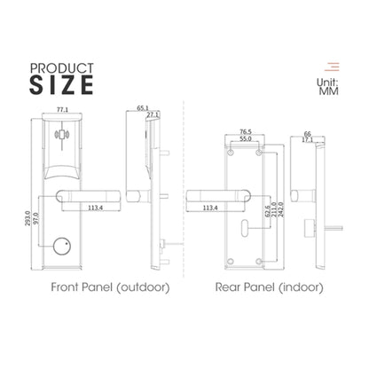 LOCSTAR  8088 RFID Card +Mechnical Key Unlock Hotel Door Lock(Gold) - Door Lock by LOCSTAR | Online Shopping UK | buy2fix