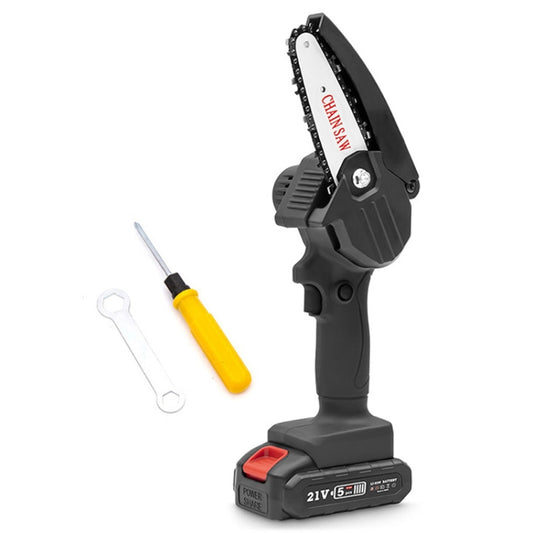 HILDA Rechargeable Cordless Mini Electrical Chain Saw Logging Tools Plastic Package, Model: US Plug With 1 Battery Black - Electric Saws & Accessories by HILDA | Online Shopping UK | buy2fix