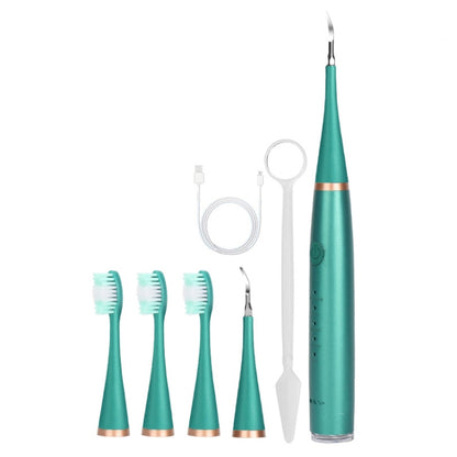 6 In 1 Electric Dental Scaler Calculus Removal Teeth Cleaning Set, Color: Green Exclusive - Oral Irrigators by buy2fix | Online Shopping UK | buy2fix