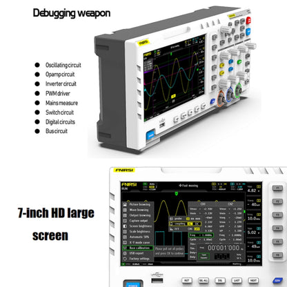 FNIRSI 2 In 1 Dual-Channel 100M Bandwidth Digital Oscilloscope 1GS Sampling Signal Generator, EU Plug 1014D +P4100 Probe - Digital Multimeter by FNIRSI | Online Shopping UK | buy2fix