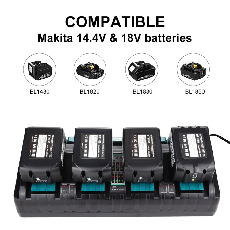 4 Ports 14.4-18V Lithium-Ion Charger DC18SF For Makita BL1430 / BL1820 / BL1830 / BL1850, Model: EU - Electric Saws & Accessories by buy2fix | Online Shopping UK | buy2fix