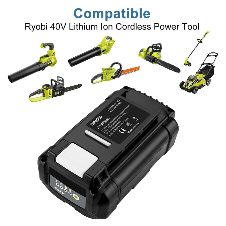 6000mAh For Ryobi OP4026A / OP4050 40V Lawn Mowers Lithium-ion Battery - Lawn Mower, Saws & Accessories by buy2fix | Online Shopping UK | buy2fix