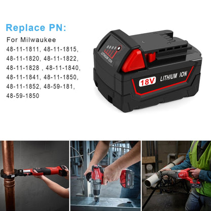 6.0Ah For Milwaukee 48-11-1811 / 48-11-1815 / 48-11-1820 18V Power Lithium Battery Electric Tool Accessories - Electric Saws & Accessories by buy2fix | Online Shopping UK | buy2fix