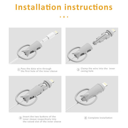 Data Line Protector For IPhone USB Type-C Charger Wire Winder Protection, Spec: Microcephaly +Small Head Band White - Cable Organizer by buy2fix | Online Shopping UK | buy2fix